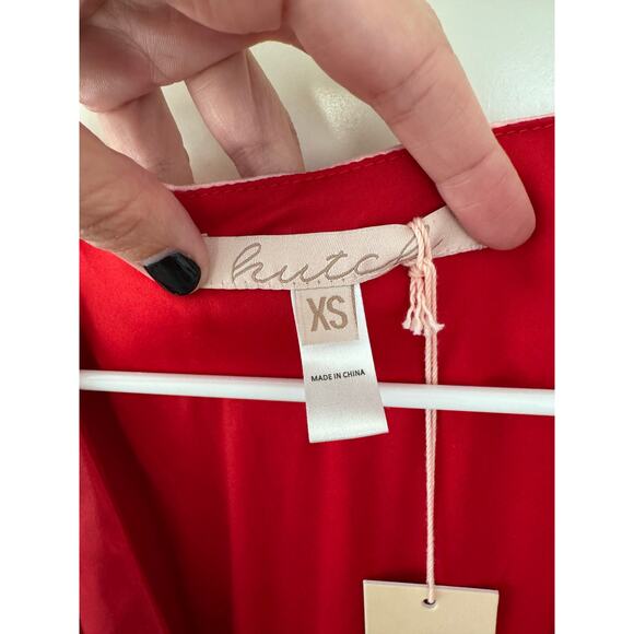 NWT Hutch Poet Sleeve Wrap Mini Dress Red Pink XS - Picture 8 of 8